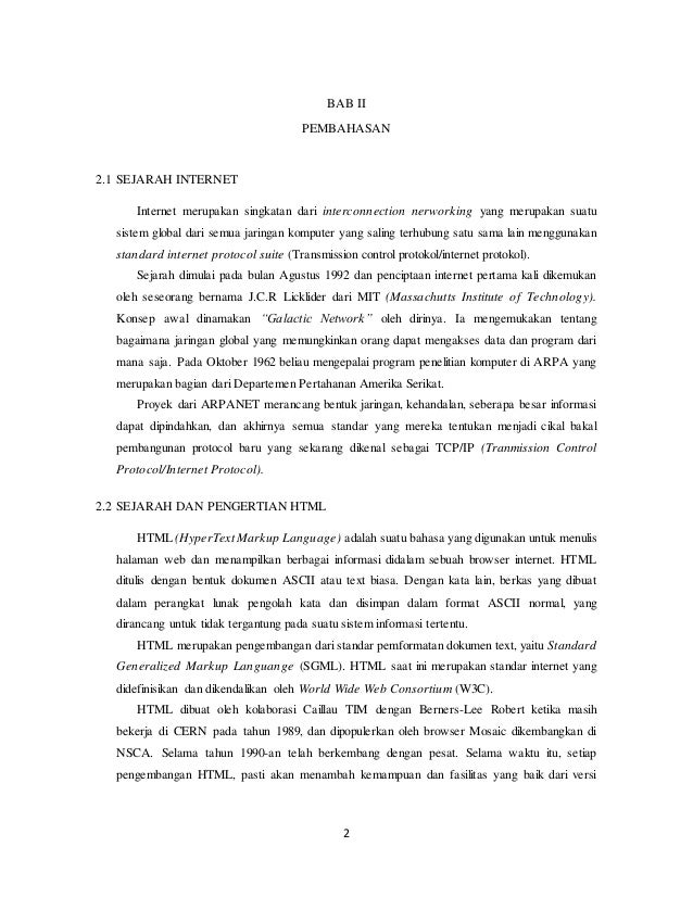 Makalah internet dan html