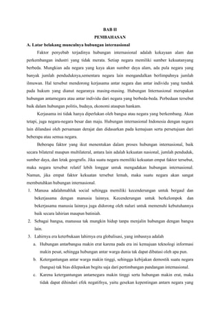 Makalah Hubungan Internasional Dengan Organisasi Internasional Makalah Hubungan Internasional Dengan Organisasi Internasional