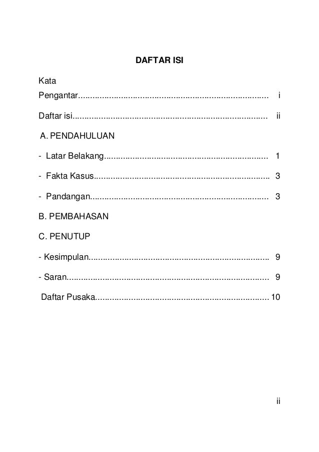 Contoh Daftar Isi Makalah Hukum - Simak Gambar Berikut