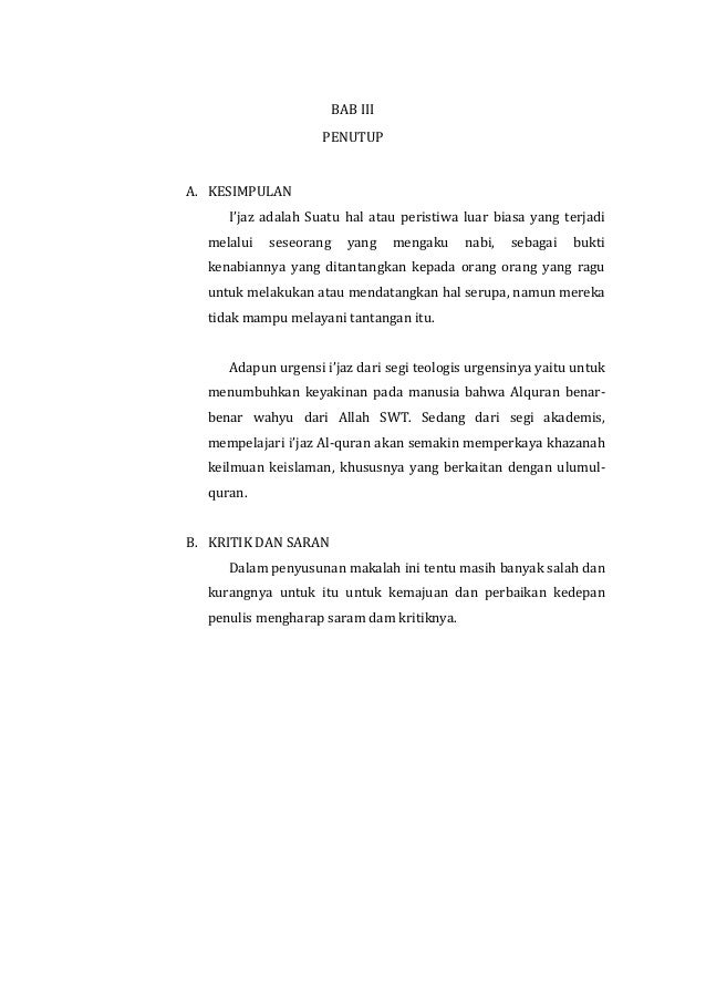 Makalah I Jaaz Al Qur An