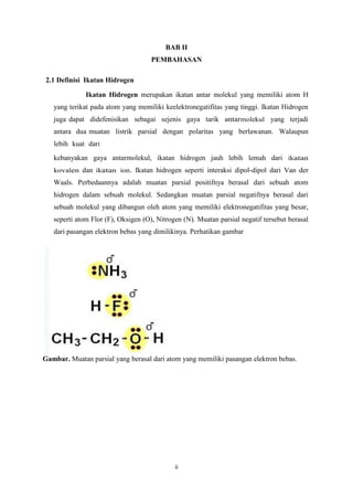 Makalah ikatan hidrogen 2 | PDF