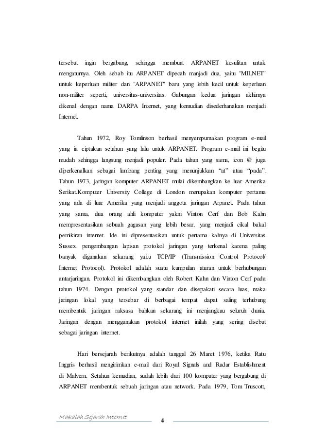 Makalah Sejarah Perkembangan Internet