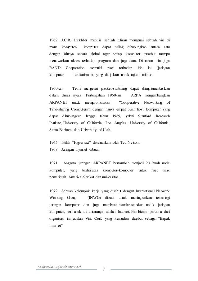 Makalah Sejarah Perkembangan Internet