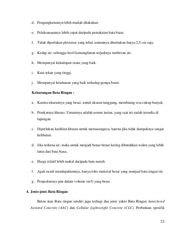 PENGUNAAN BATU KAPUR, BATA RINGAN, KACA, ASPHALT CONCRETE 