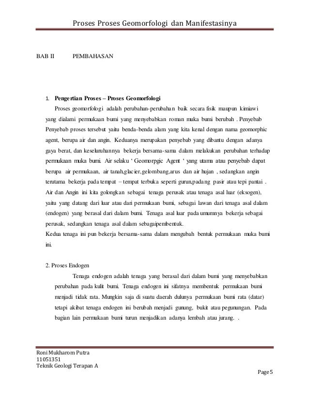 Makalah Proses Geomorfologi