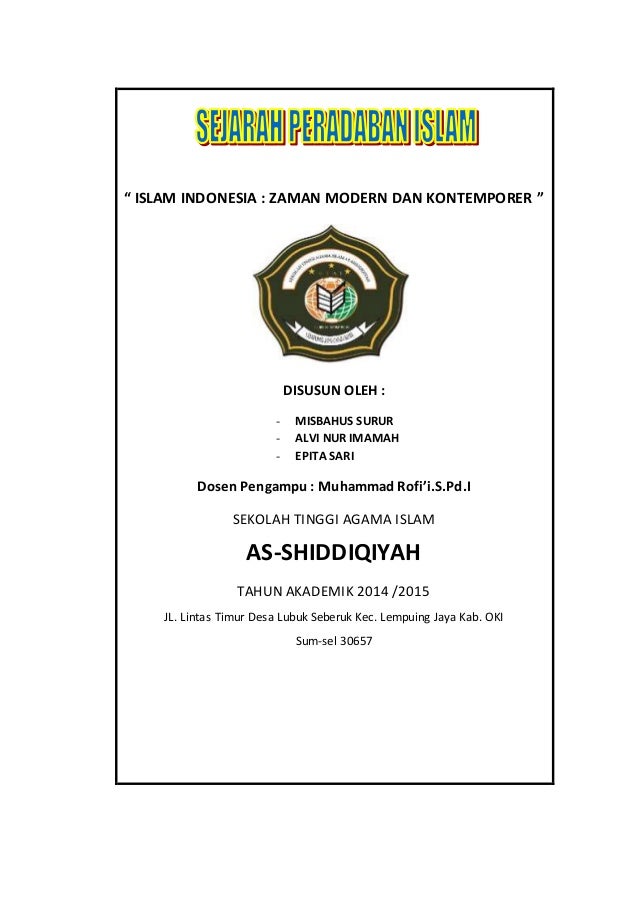 Makalah Islam Indonesia Zaman Modern Dan Kontemporer