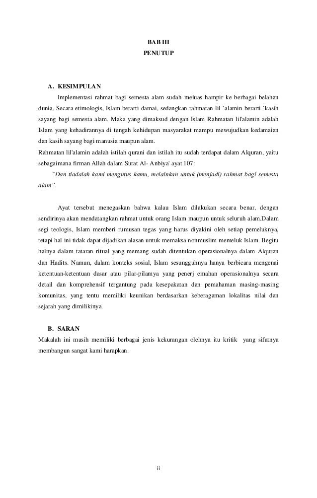 Makalah Islam Sebagai Rahmatan Lilalamin