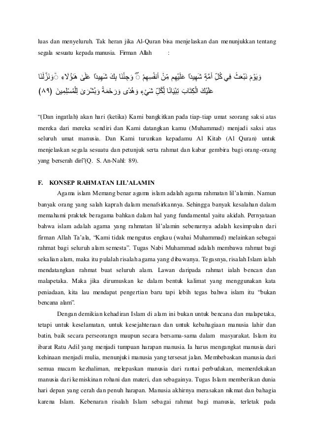 Makalah Islam Sebagai Rahmatan Lilalamin