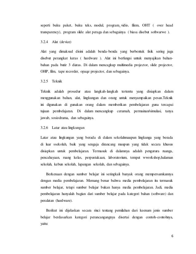 Makalah Jenis Jenis Sumber Belajar