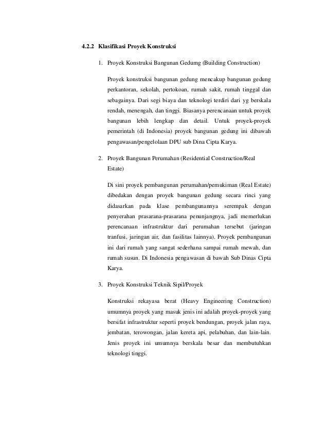 Contoh Proyek Konstruksi Bangunan Perumahan Atau Pemukiman Barisan Contoh