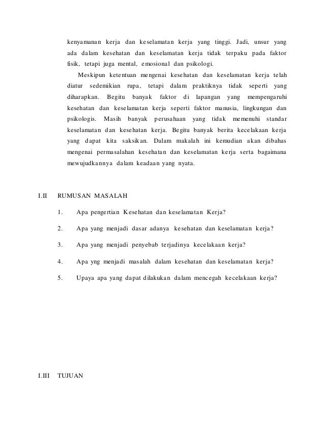 Makalah Kesehatan Keselamatan Kerja