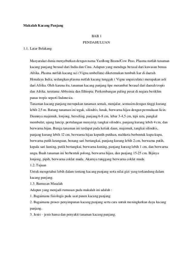 Makalah Kacang Panjang
