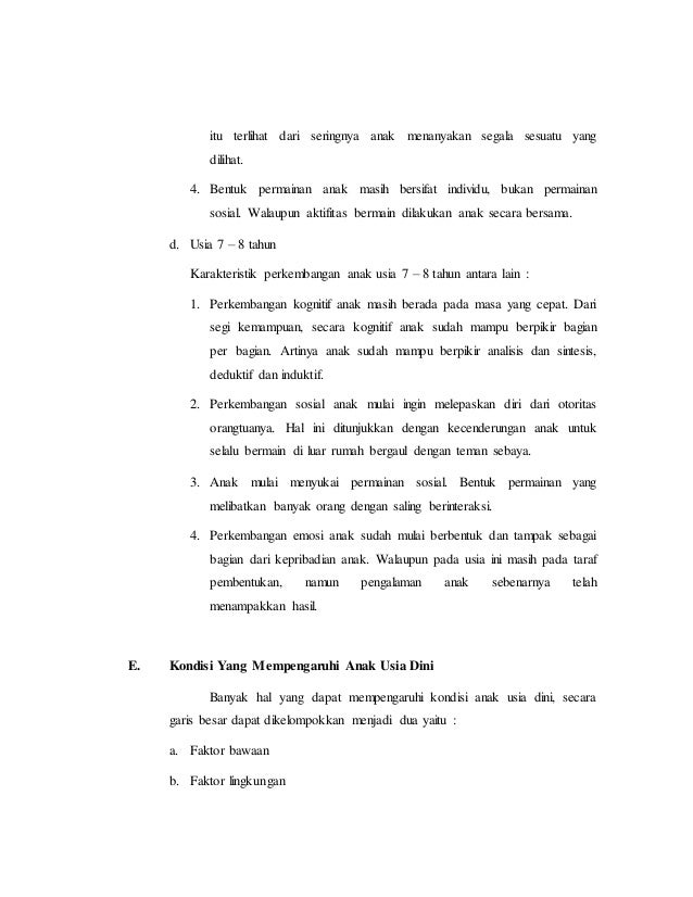 Makalah Karakteristik Aud