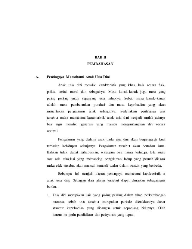 Makalah Karakteristik Aud