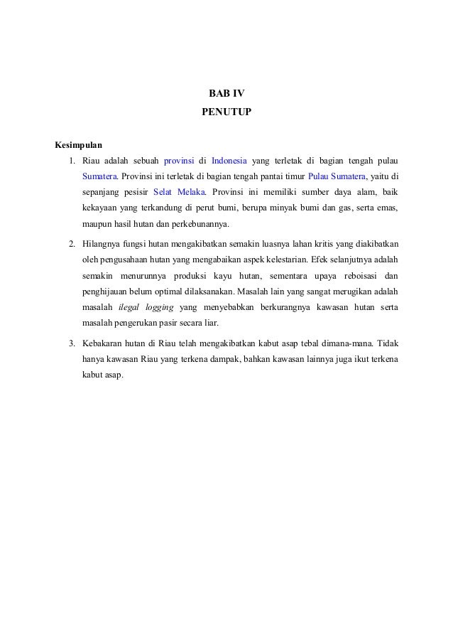 Makalah Kebakaran Hutan Riau