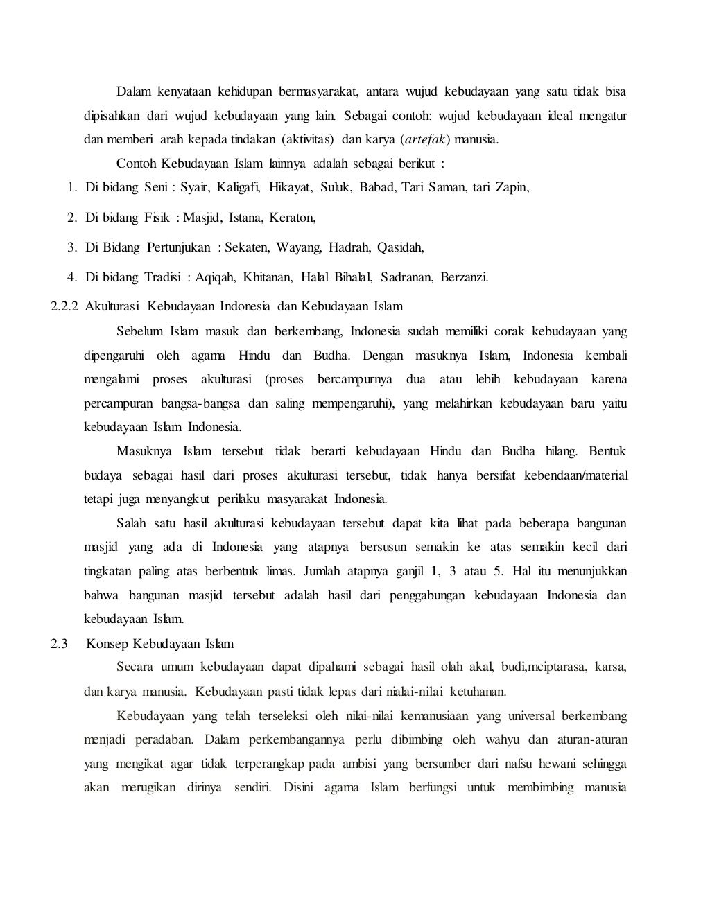 Makalah kebudayaan dalam islam