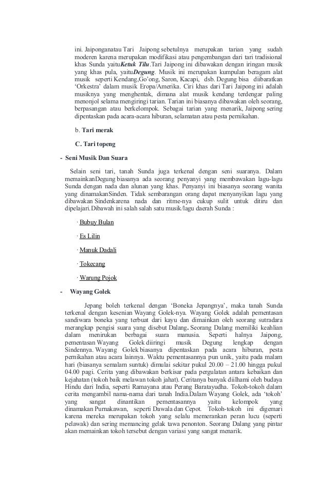 Makalah kebudayaan suku sunda Makalah kebudayaan suku sunda