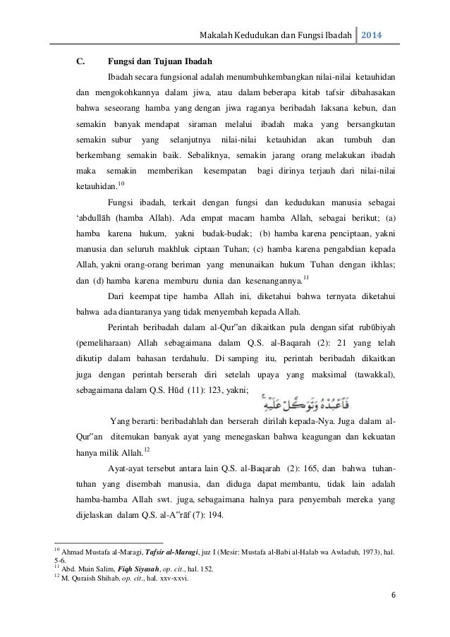 Makalah kedudukan dan fungsi ibadah