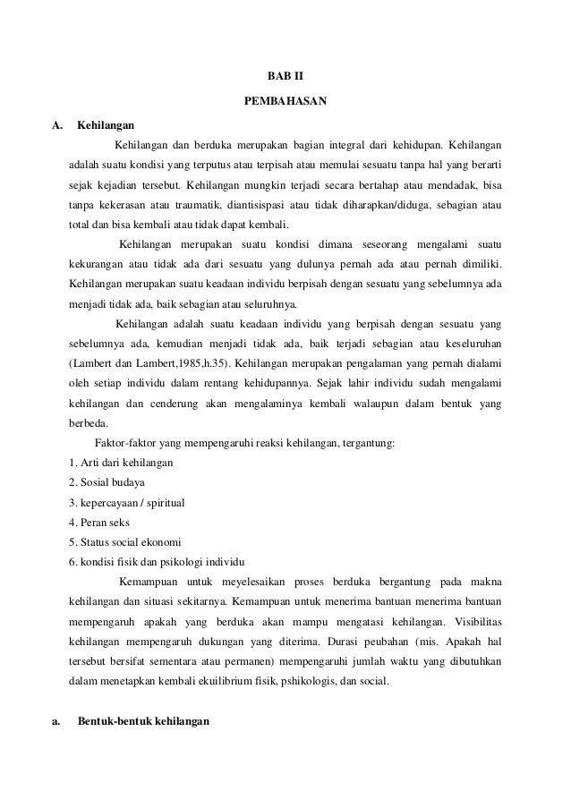 Makalah kehilangan, berduka dan kematian