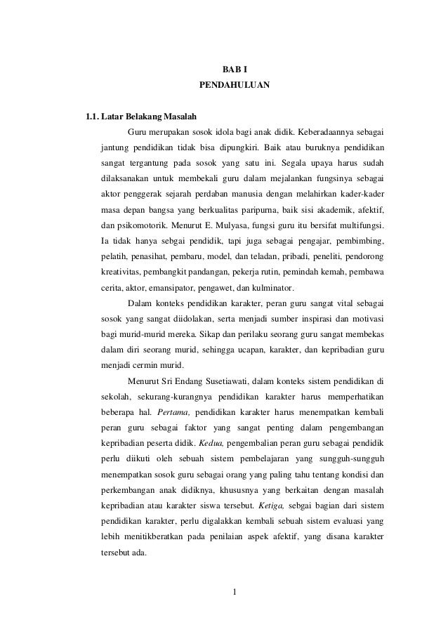 Peran Utama Guru Dalam Pendidikan Karakter