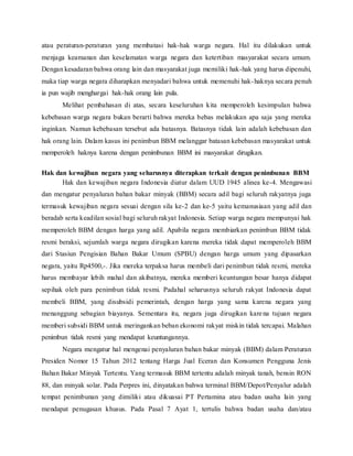 Makalah kelangkaan bbm (hukum politik)