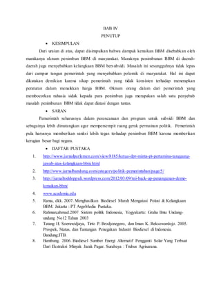 Makalah kelangkaan bbm (hukum politik)