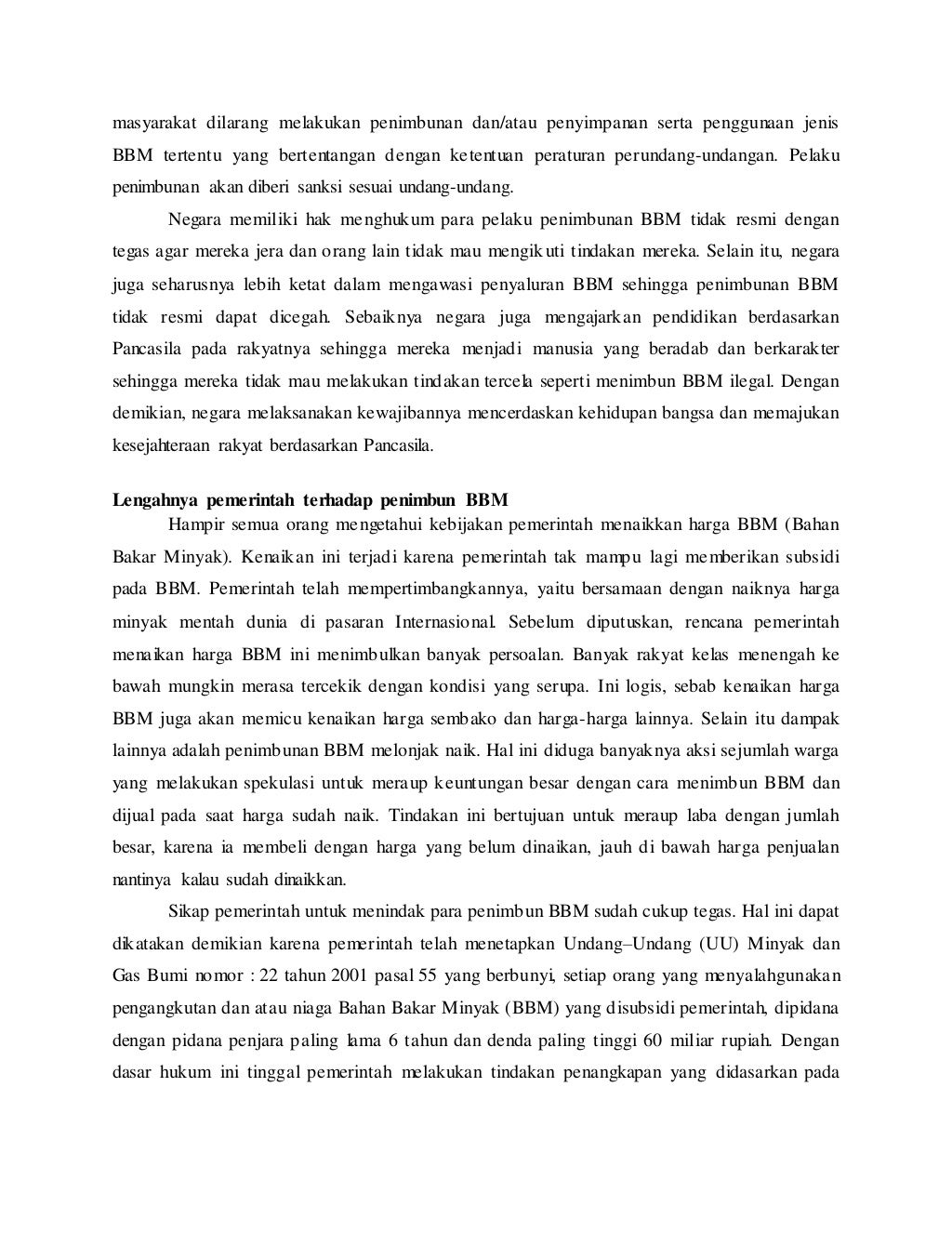 Makalah kelangkaan bbm (hukum politik)