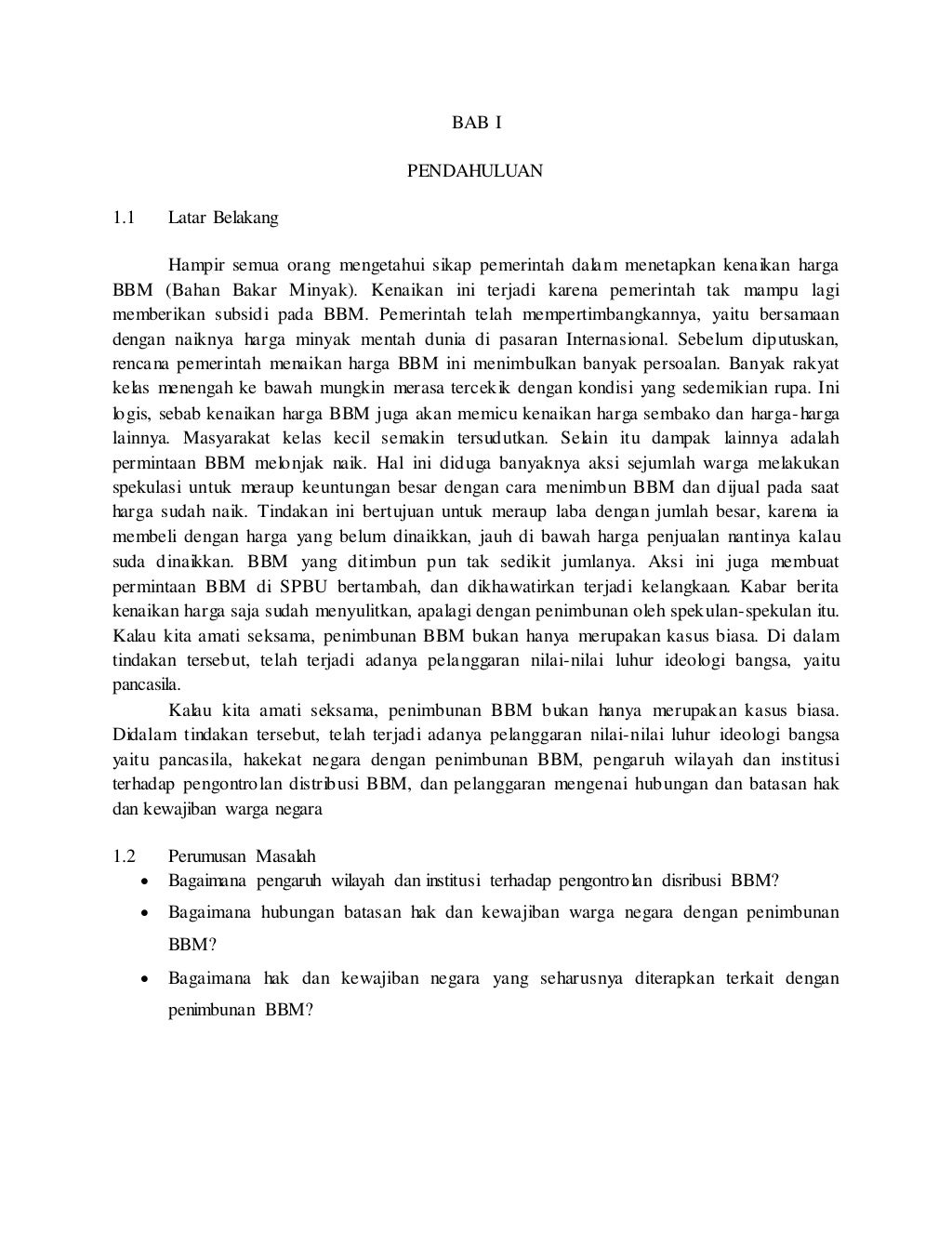 Makalah kelangkaan bbm (hukum politik)