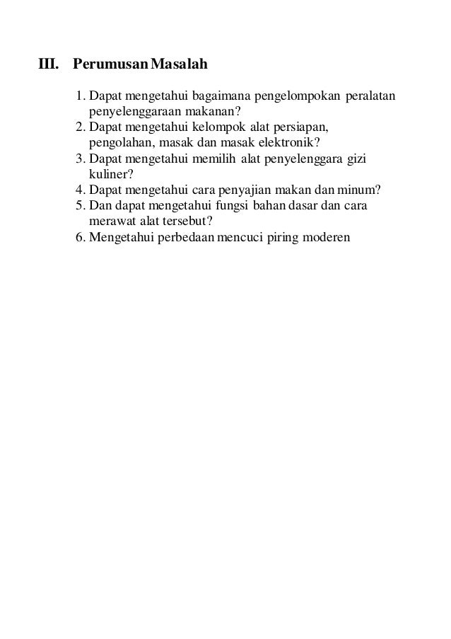 Peralatan Penyelenggaraan Makanan