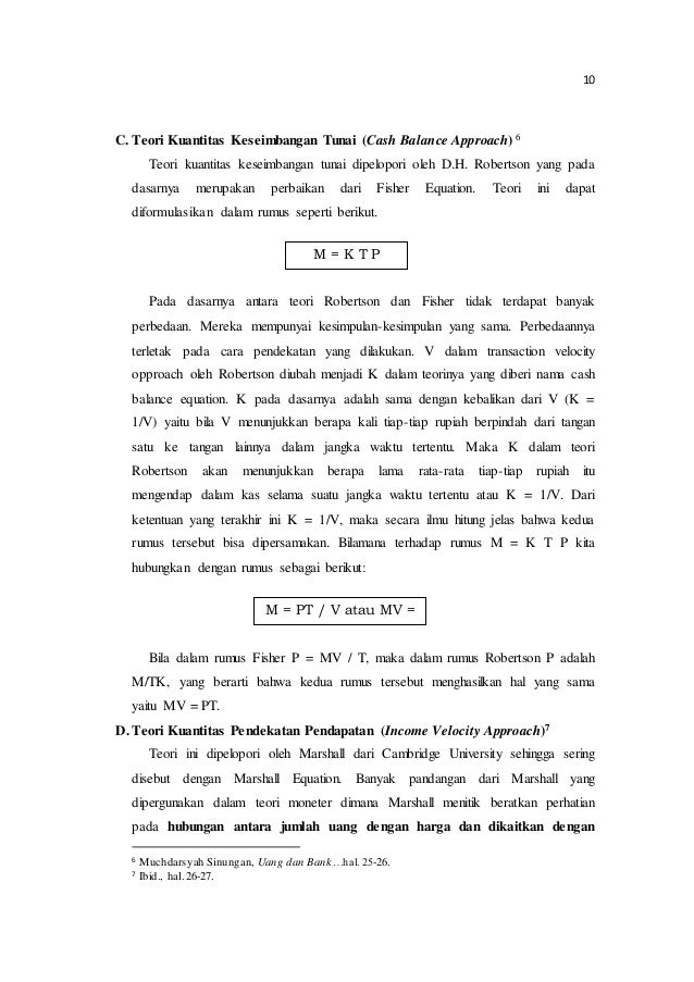 Teori Kuantitas Uang