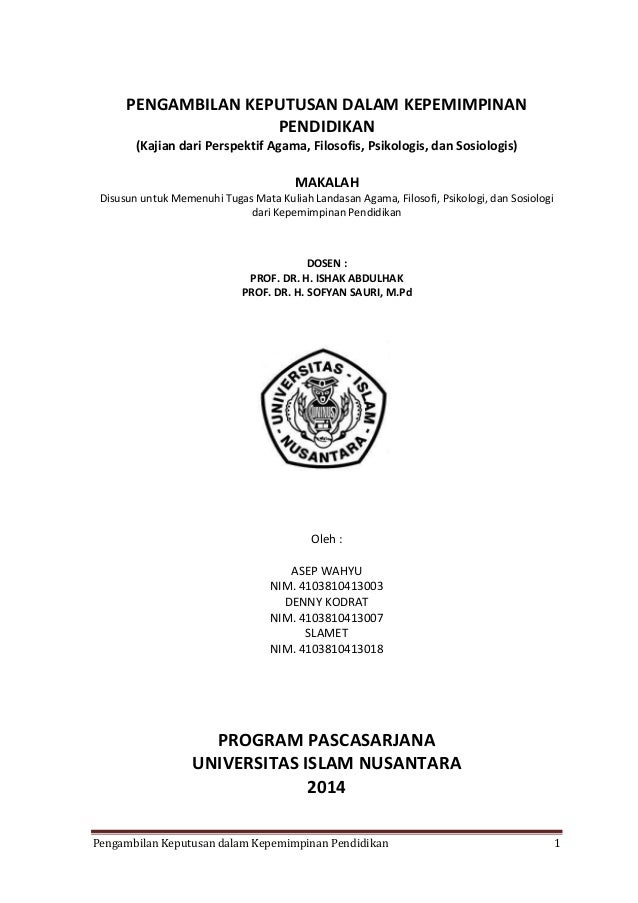 Makalah Kelompok Pengambilankeputusan