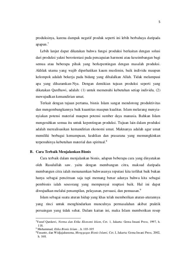Etika Bisnis Islam Dalam Praktik