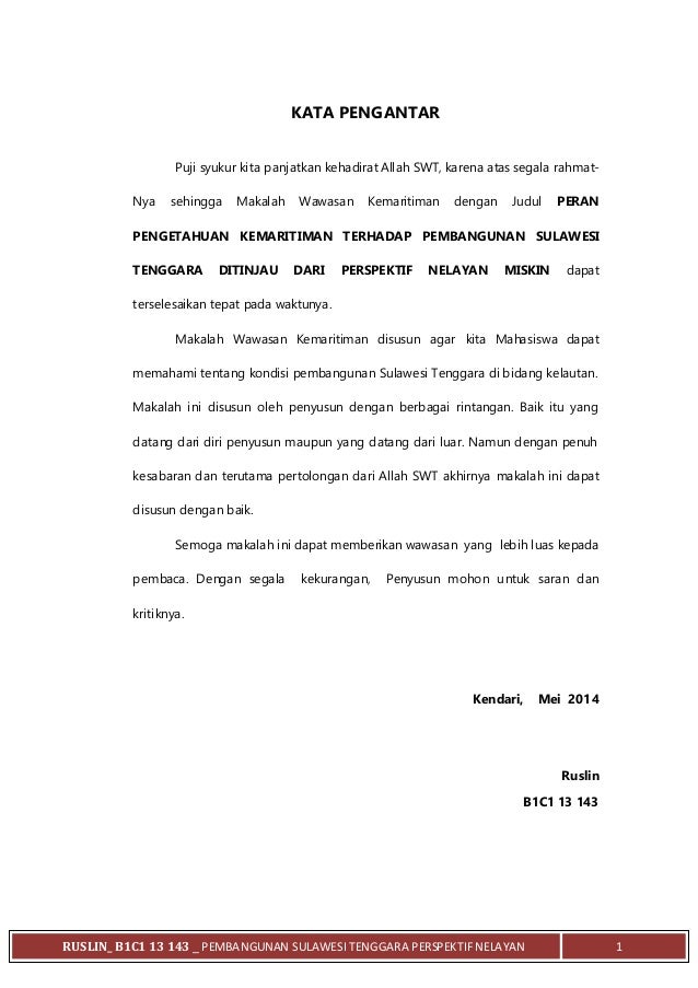 Makalah Kemaritiman Nelayan Sulawesi Tenggara Ruslin B1 C1 13 143
