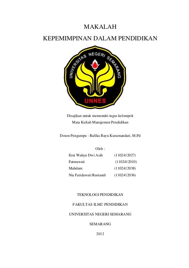Makalah Kepemimpinan Dalam Pendidikan