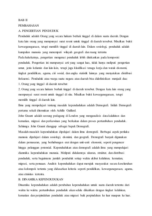 Makalah kependudukan