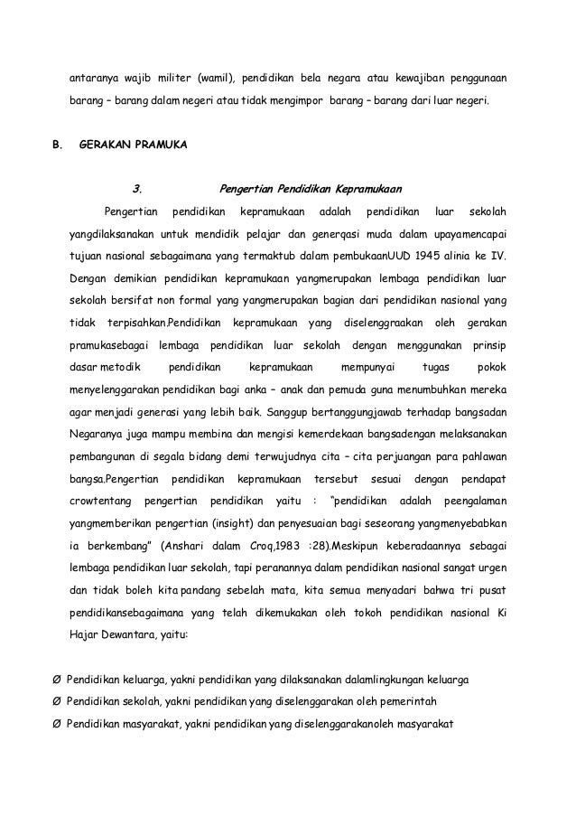 Contoh Makalah Kepramukaan