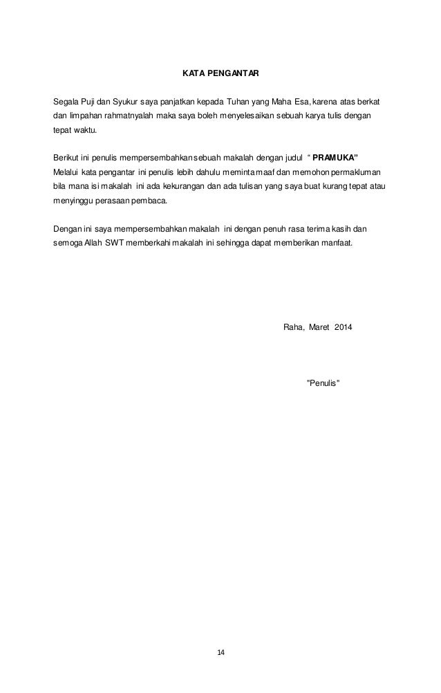 Kata Pengantar Makalah Pramuka - makalahb