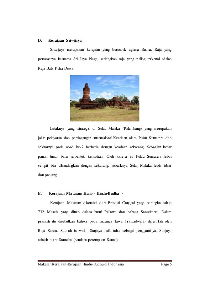 Makalah Kerajaan Kerajaan Hindu Budha Di Indonesia