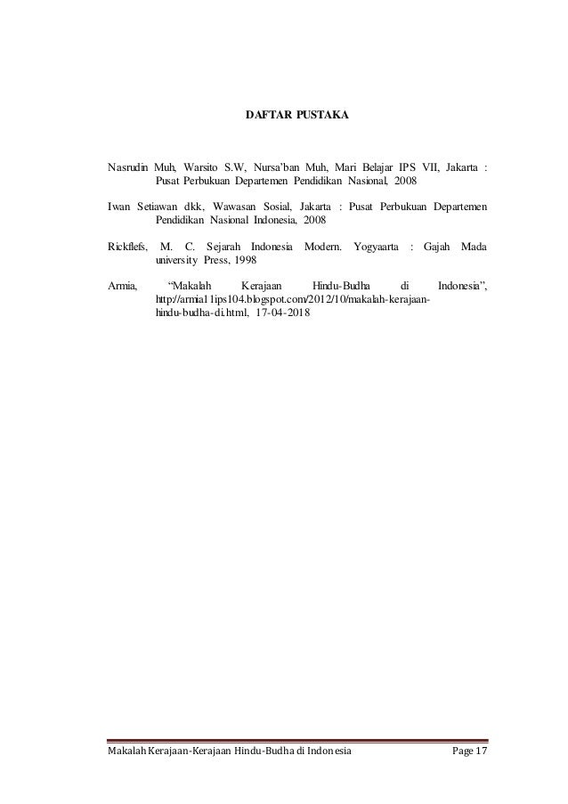 Makalah Kerajaan Kerajaan Hindu Budha Di Indonesia