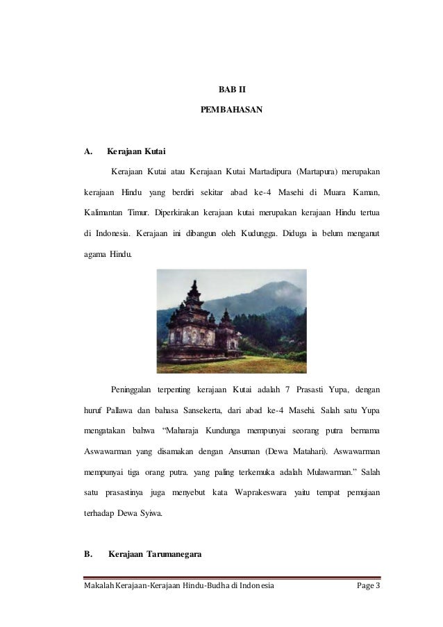 Makalah kerajaan kerajaan hindu-budha di indonesia