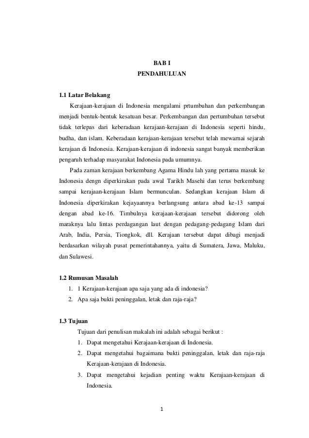Contoh Pendahuluan Makalah Sejarah Kerajaan Sriwijaya