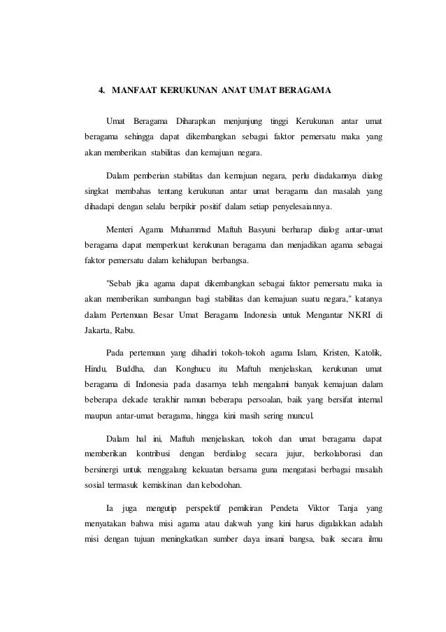 Makalah Kerukunan Antar Umat Beragama