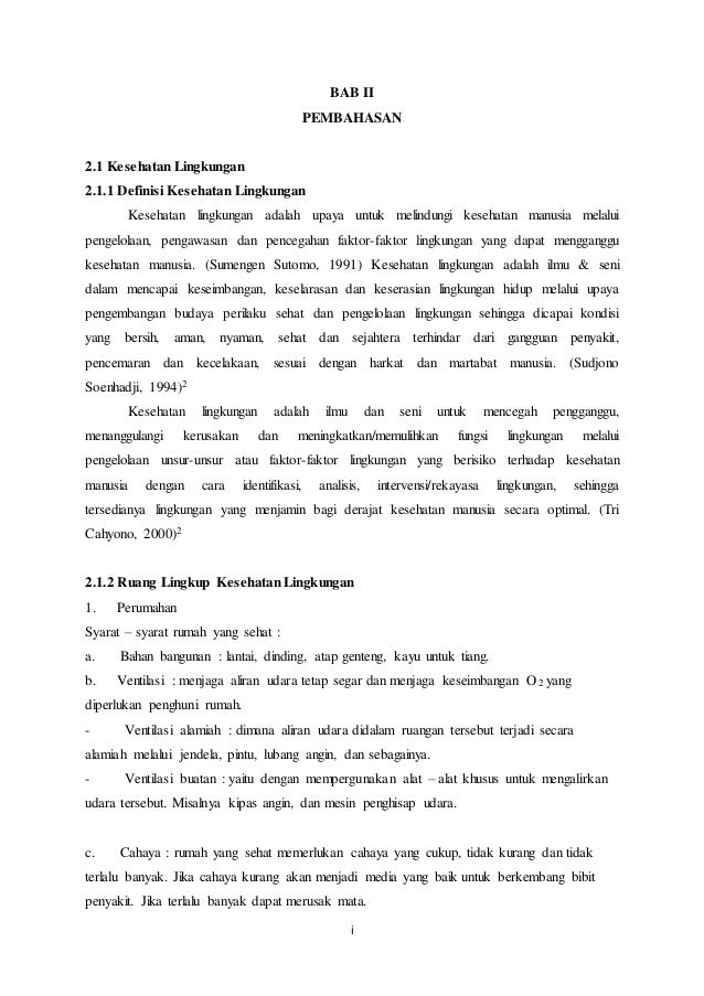 Makalah Kesehatan Lingkungan Makalah Kesehatan Lingkungan