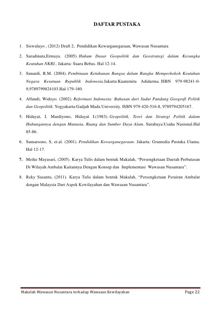 Makalah Wawasan Nusantara Sebagai Wawasan Kewilayahan