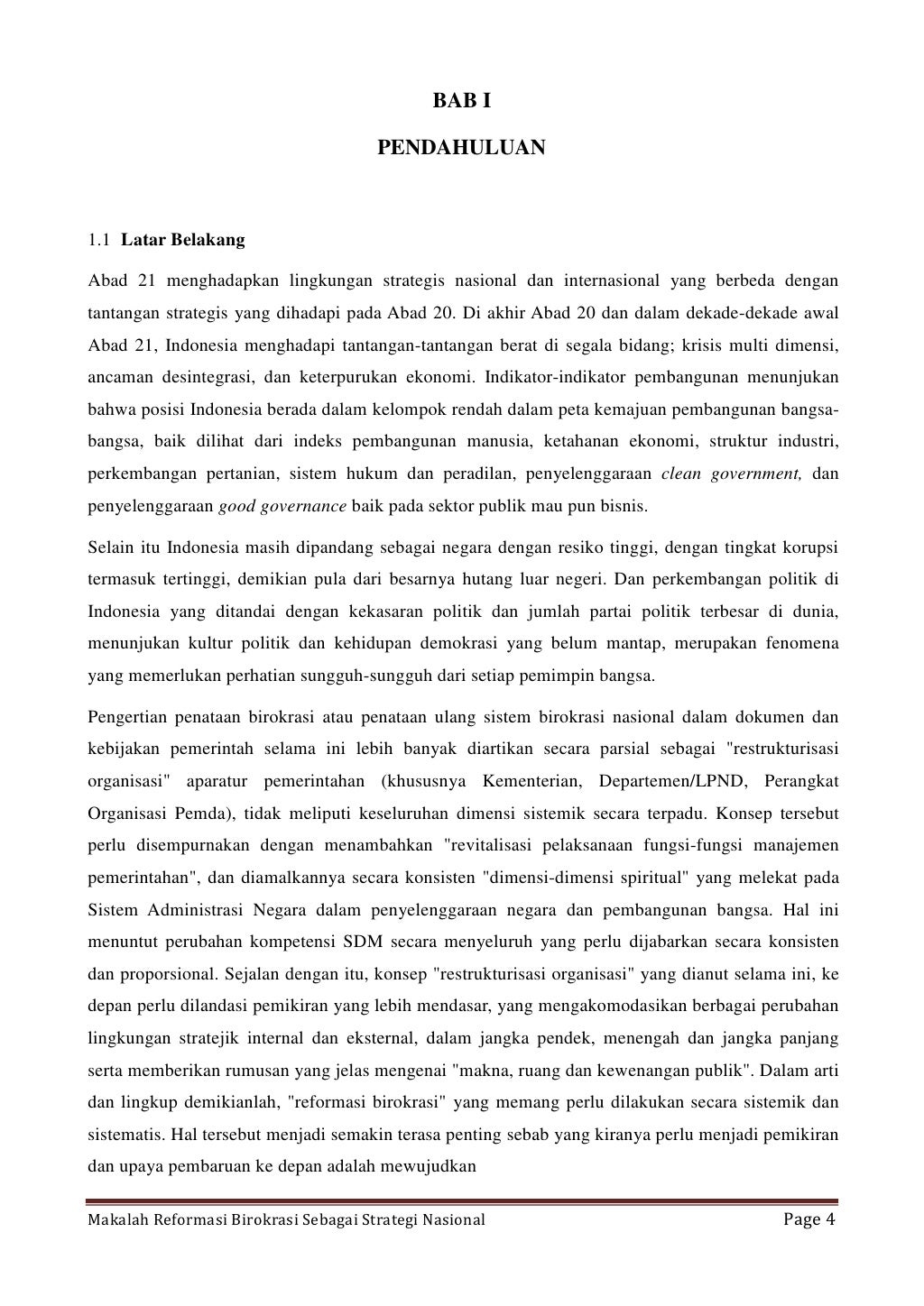 MAKALAH REFORMASI BIROKRASI SEBAGAI STRATEGI NASIONALdocx