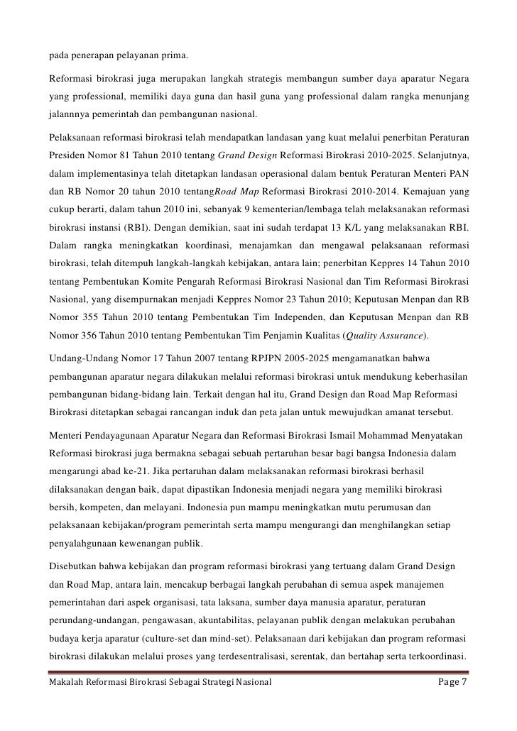 Makalah Reformasi Birokrasi Sebagai Strategi Nasionaldocx