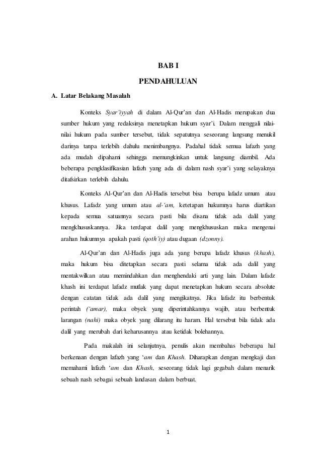 Makalah 'AM dan KHASH (Ulumul Qur'an 2)