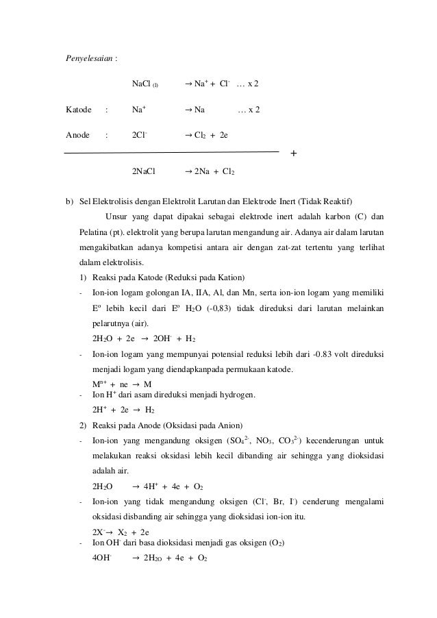 Makalah elektrolisis