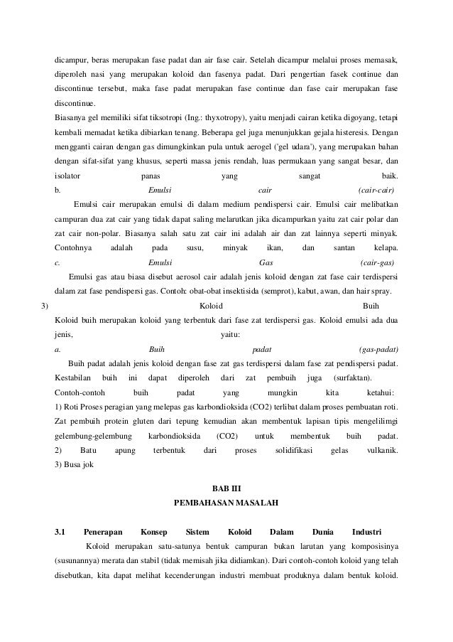 Makalah Kimia Tentang Koloid