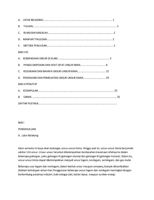 Makalah Kimia Unsur
